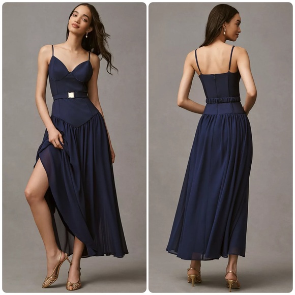 Anthropologie Dresses & Skirts - Anthropologie Hutch Ruby Sleeveless Bustier Belted Drop-Waist Maxi Dress size 12